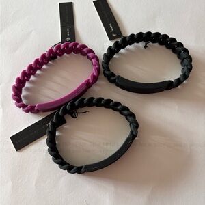 Marc By Marc Jacobs Black and Plum Rubber Bracelets BUNDLE OF THREE - BNWT
